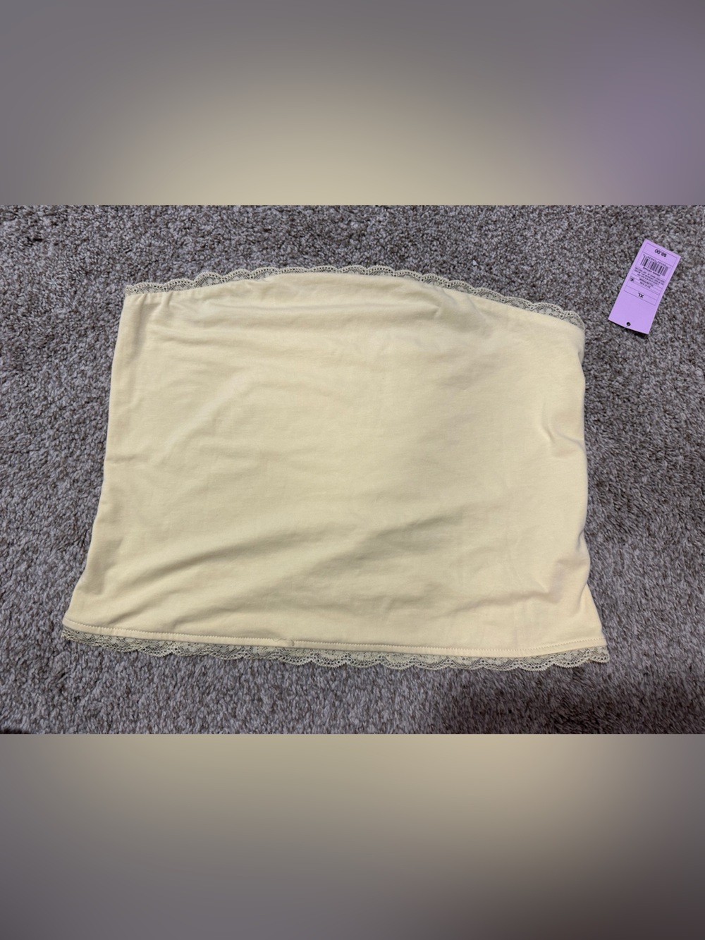 Target Pale Lemon Lace-Trim Crop Tube